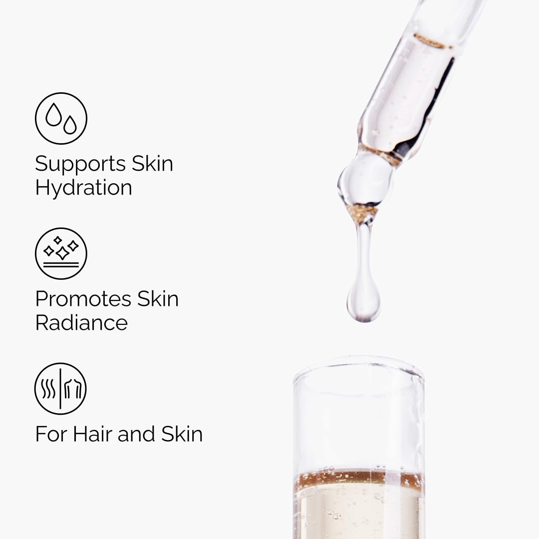 The Ordinary marula oil texture pouring to show lightweight emollient benefit