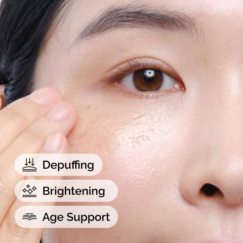 Hand holding The Ordinary eye serum for scale demonstrating travel-friendly size
