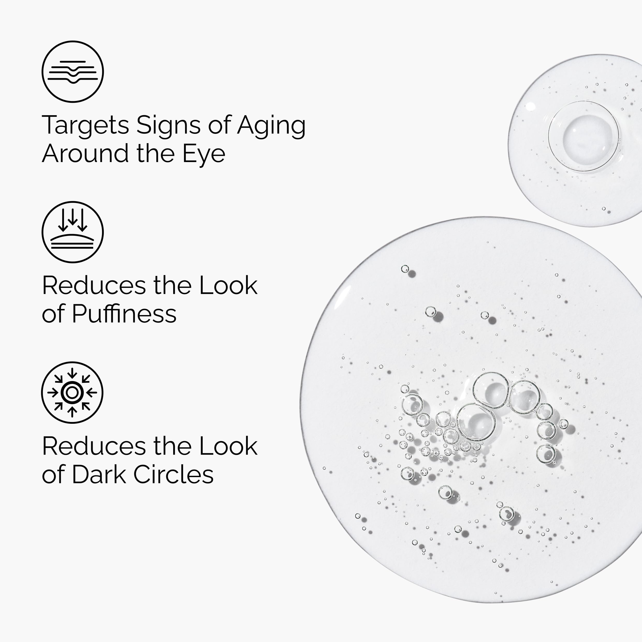 Close-up of The Ordinary eye serum texture showing lightweight absorption benefit