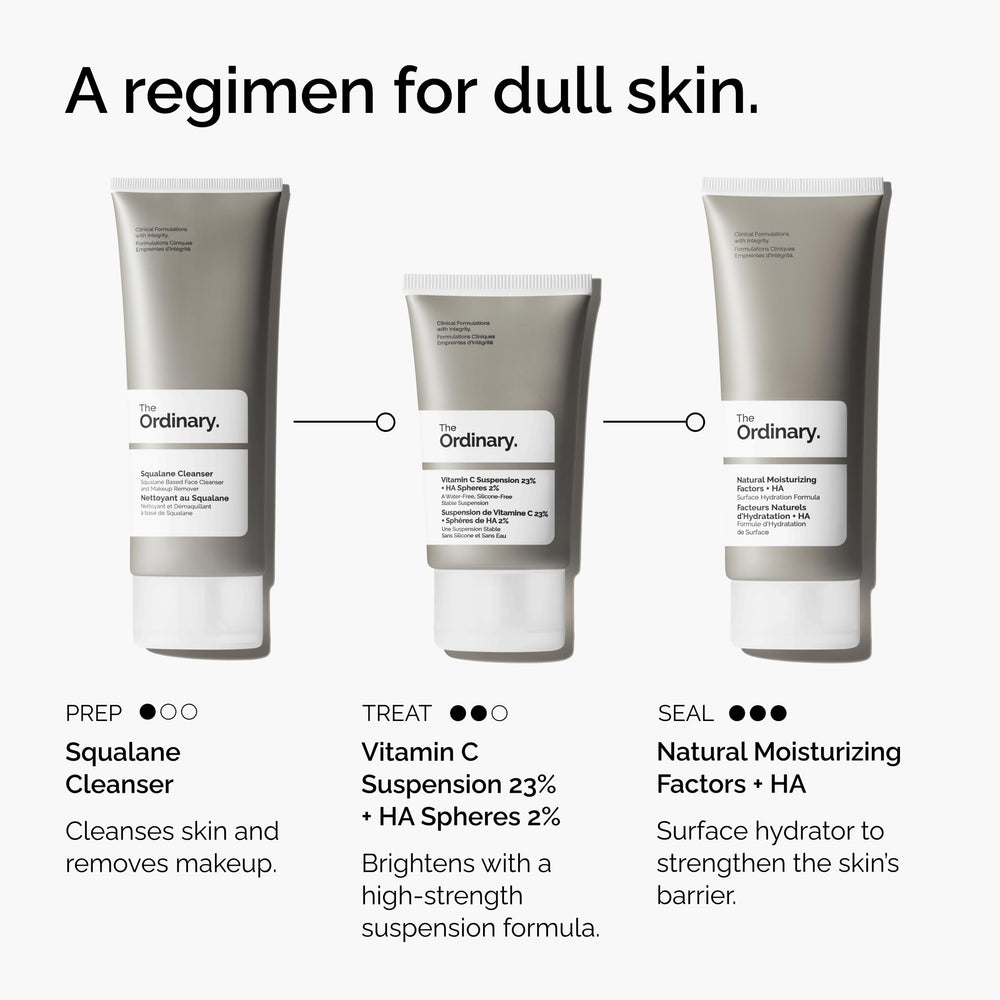 The Ordinary on bathroom counter in nighttime routine setting for skincare ritual