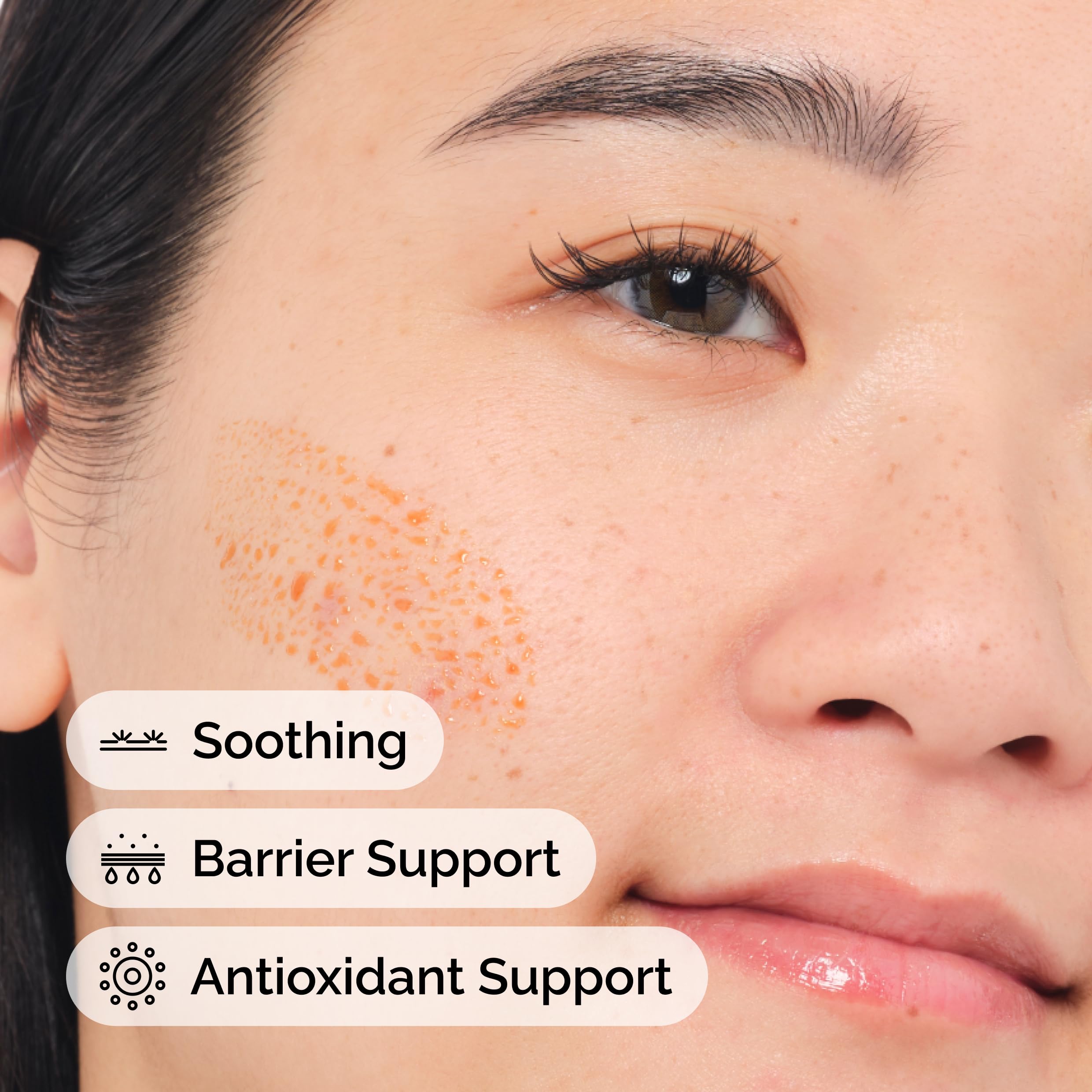 The Ordinary product applied on hand illustrating silky, non-greasy finish