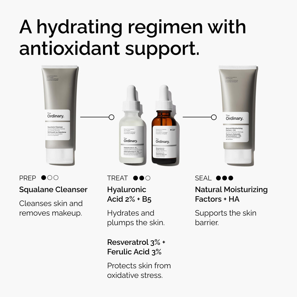 The Ordinary bottle styled on a vanity, suggests daily routine use