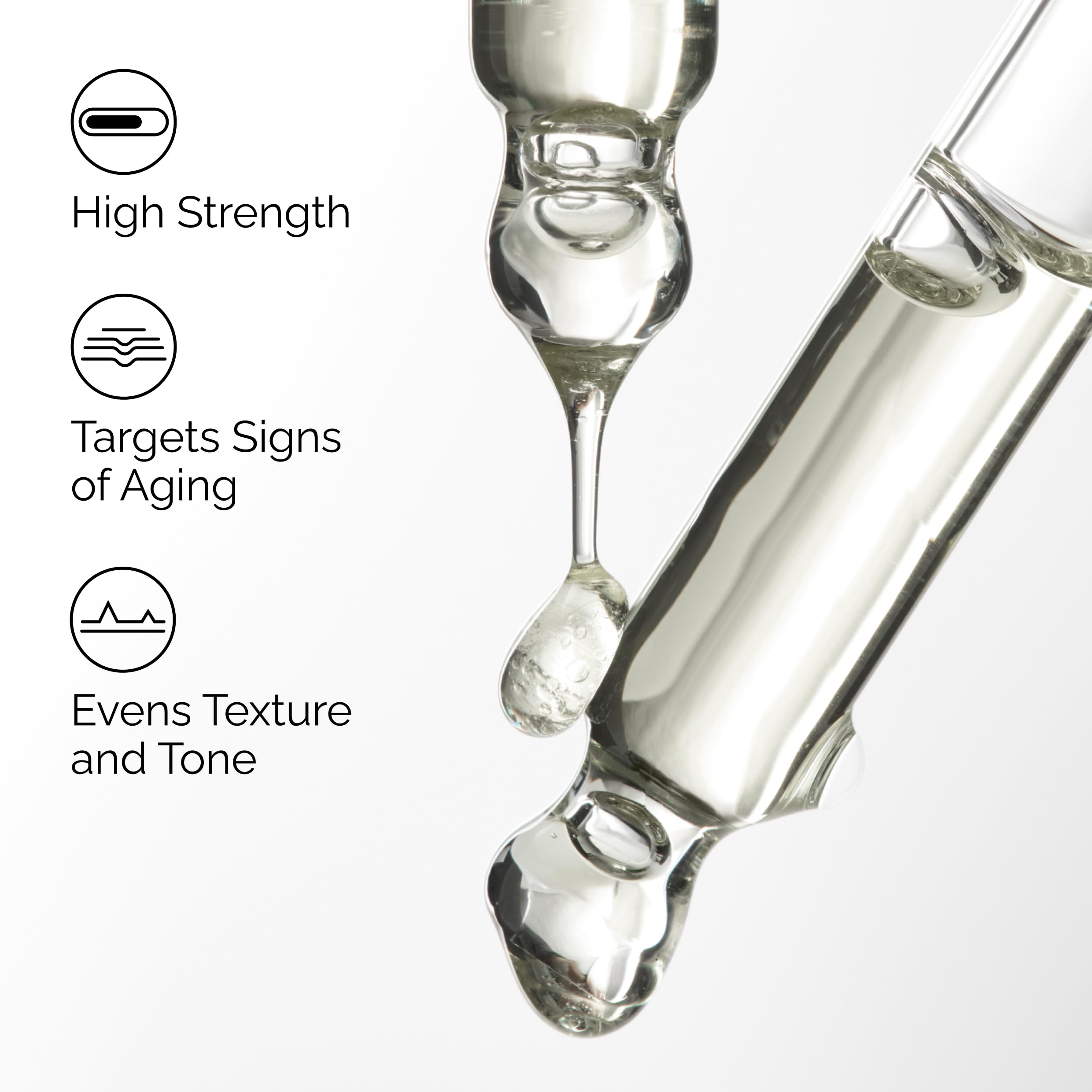 The Ordinary dropper dispensing serum onto skin, demonstrates precise evening application