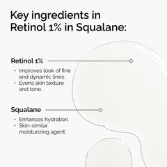 The Ordinary close-up of serum texture in hand, shows lightweight squalane conditioning