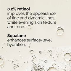 The Ordinary retinol texture close-up highlighting lightweight squalane blend for hydration