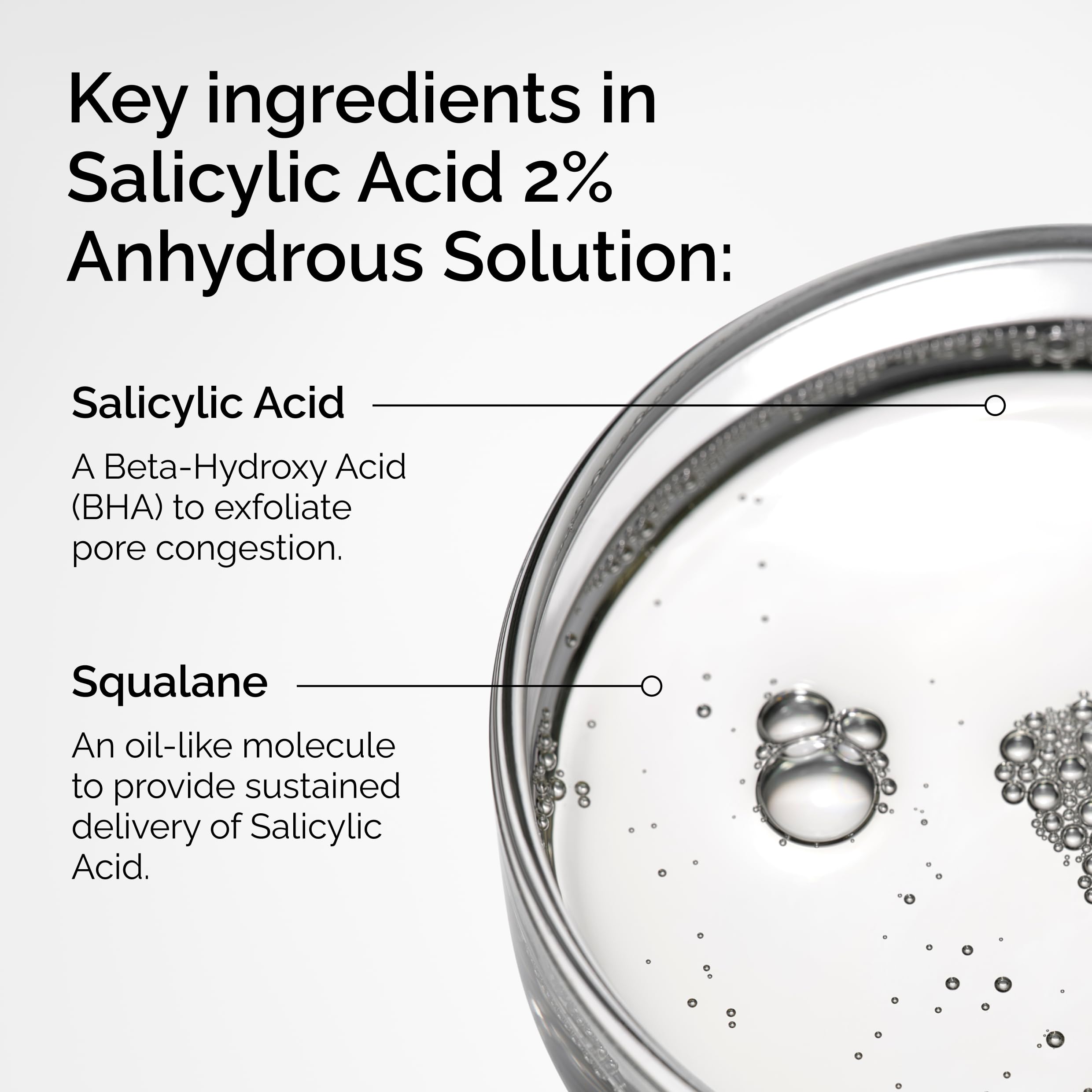 The Ordinary serum texture close-up on skin, showing smooth emollient delivery