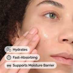 The Ordinary squalane being applied to cheek for moisture barrier support, shows layering