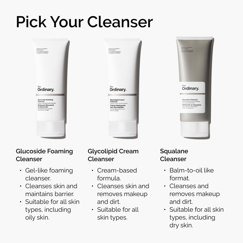 The Ordinary bottle on bathroom counter portraying gentle daily skincare routine