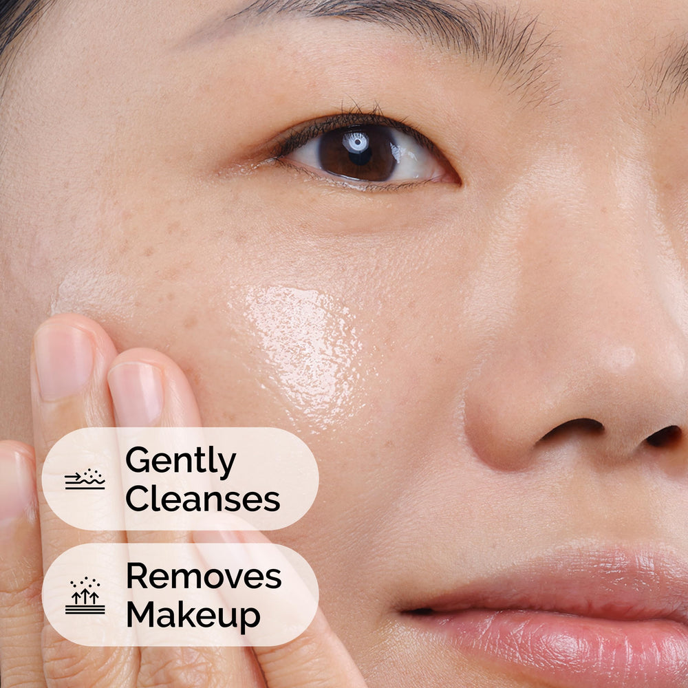 The Ordinary squalane cleanser bottle label detail showing ingredient information and easy-to-read directions