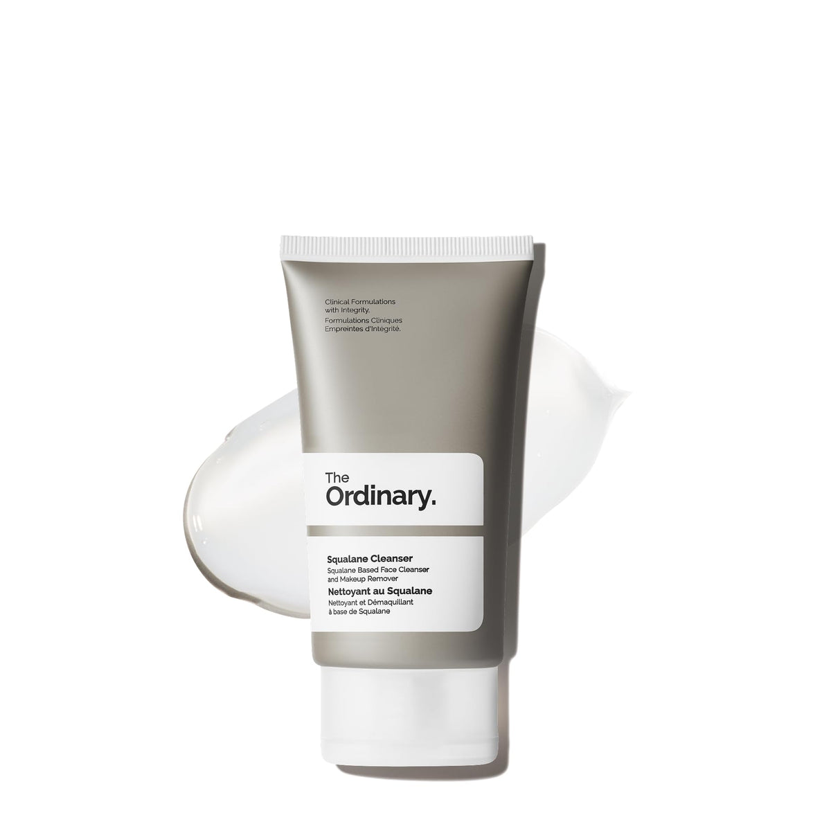 The Ordinary squalane cleanser travel front showing compact bottle and clear labeling benefit: portable hydration