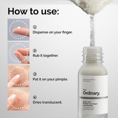 The Ordinary sulfur texture close-up showing light emulsion and quick blending