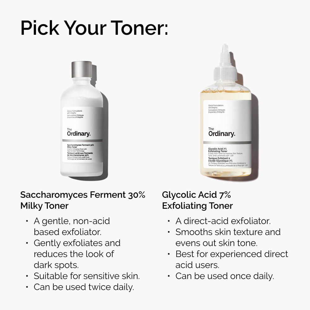 Droplets of The Ordinary toner on skin illustrating lightweight hydration and gentle exfoliation