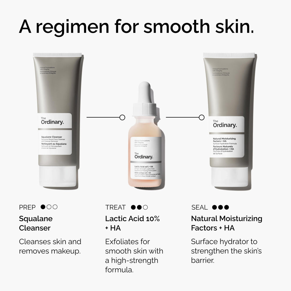 The Ordinary bottle beside hyaluronic acid vial showing hydration boost benefit