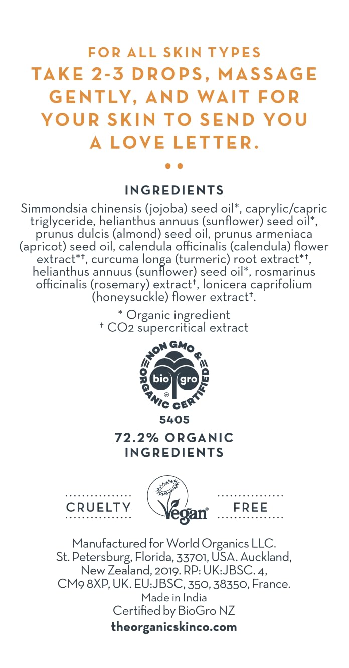 The Organic Skin Co Calendula Rosemary Sunflower blend image spotlights soothing, balanced skin.