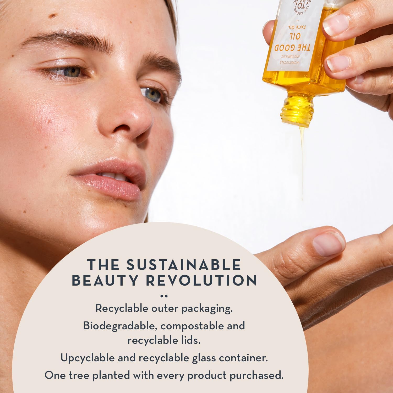 The Organic Skin Co Sustainable packaging photo conveys guilt-free skincare.