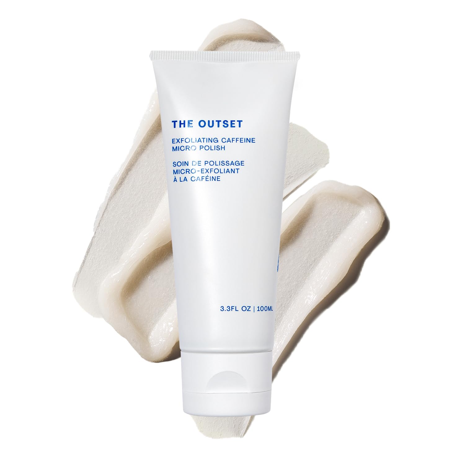 The Outset Exfoliating Caffeine Micro Polish bottle ready for gentle daily exfoliation.