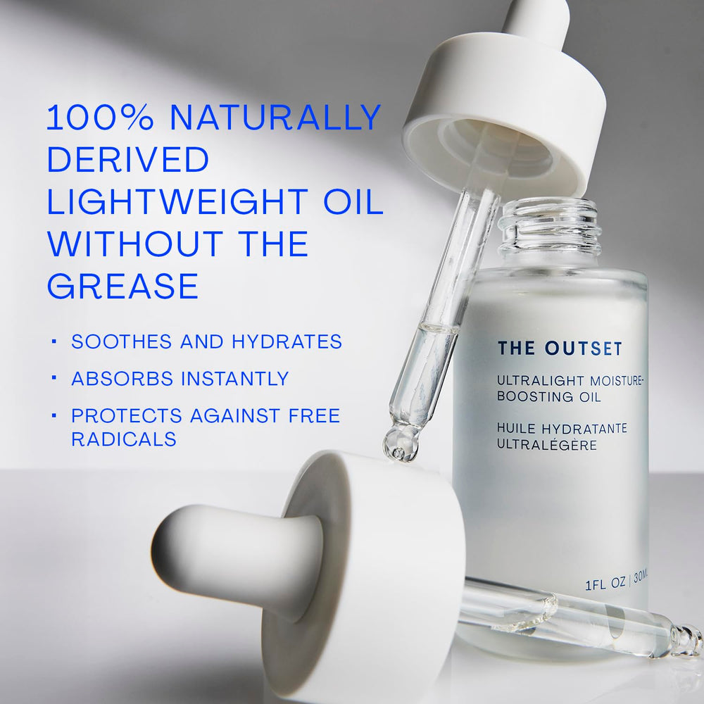 The Outset fragrance-free formula showcases clean, uncluttered skincare suitable for fragrance sensitivities.