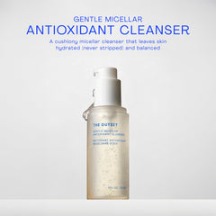 The Outset Gentle Micellar Antioxidant Cleanser pump-dispense demonstrates easy daily use.