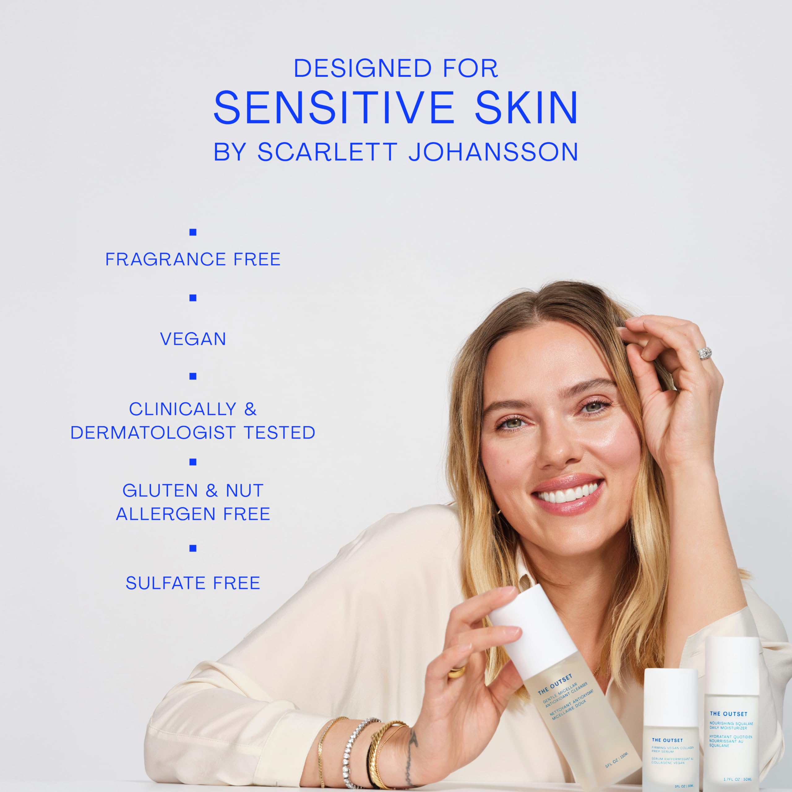 The Outset Nourishing Squalane fragrance-free label communicates gentle care.