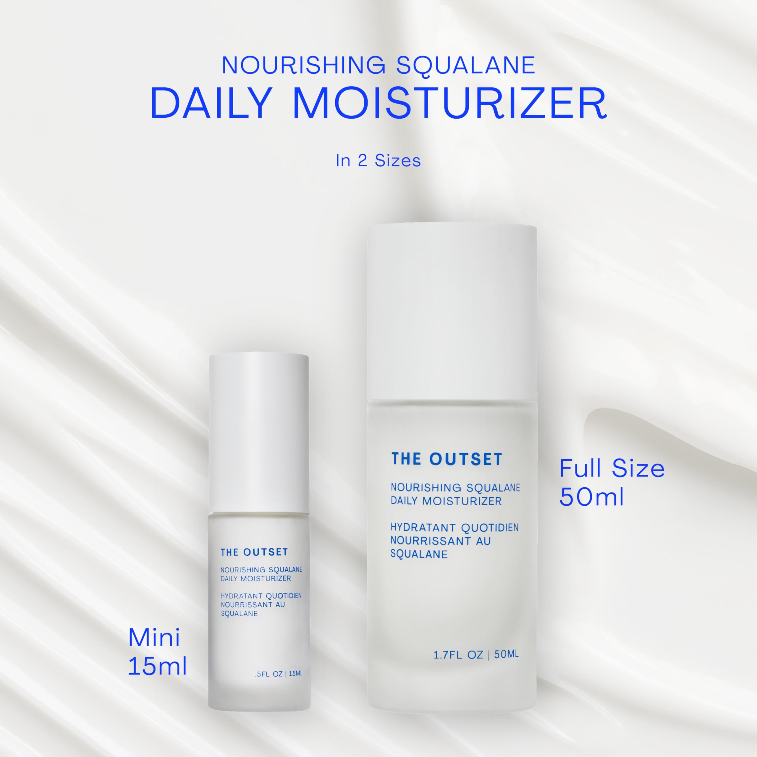 The Outset Nourishing Squalane on-skin application shows quick absorption and hydration.