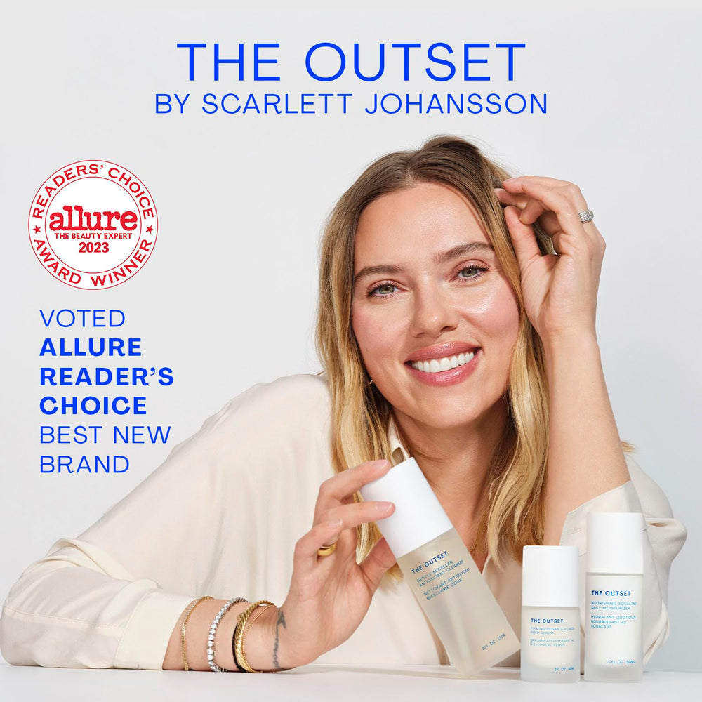 The Outset Ultralight moisture oil application demonstrates non-greasy absorption for sensitive skin.