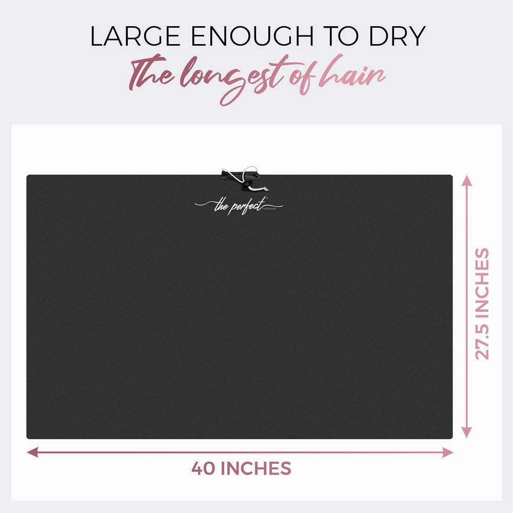 THE PERFECT HAIRCARE microfiber towel wrap closeup highlights anti-frizz smoothing.