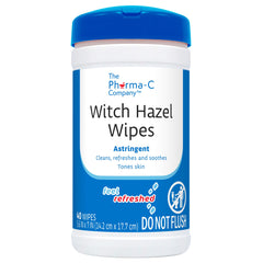 The Pharma-C Company Witch Hazel Wipes dome lid demonstrates easy dispensing.