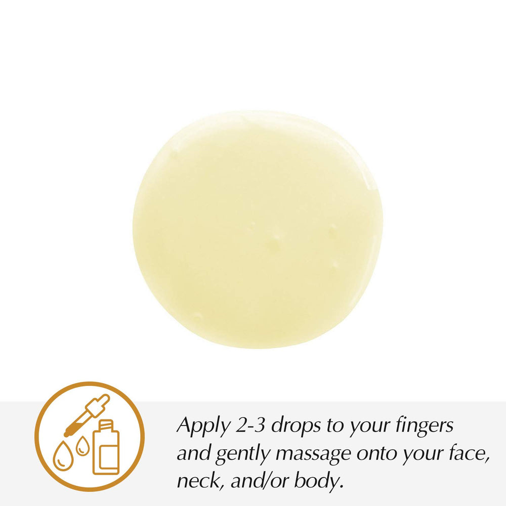 The Potions Coenzyme Q10 Face Serum ingredients closeup highlights a minimal, gentle formula.
