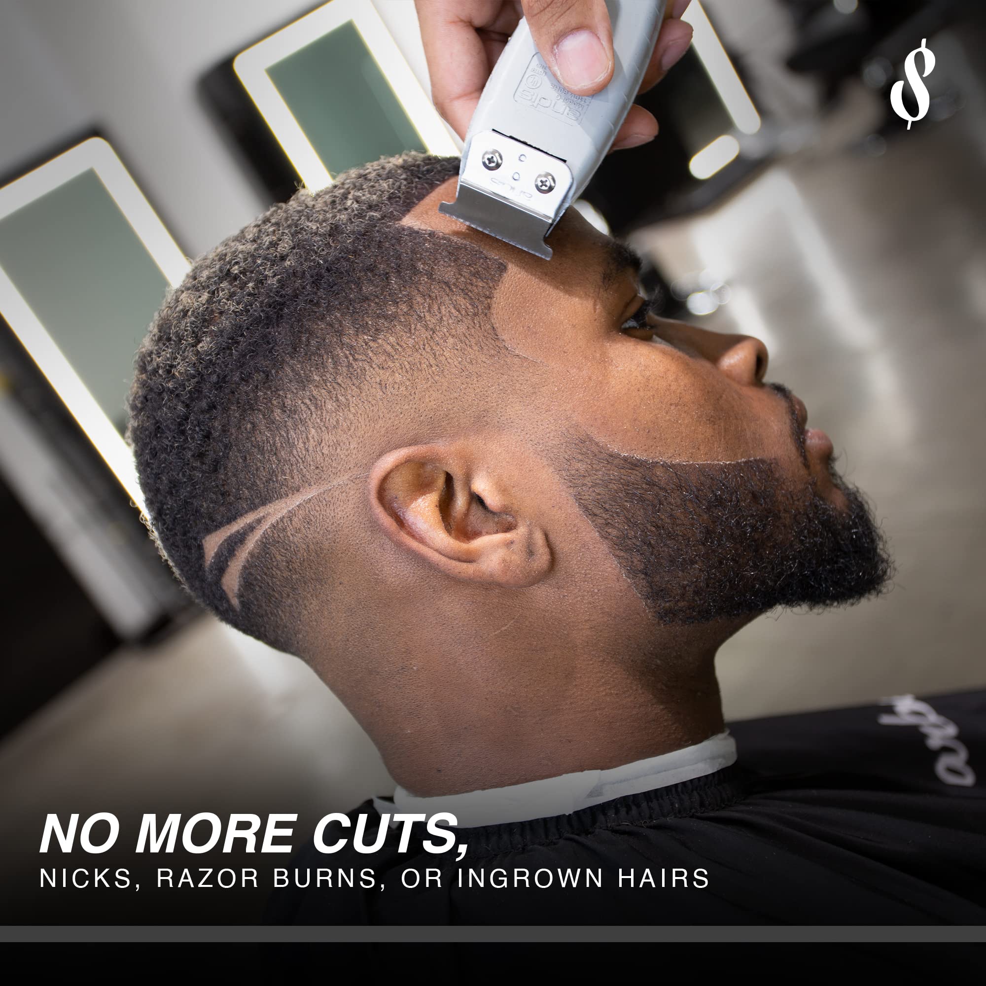 The Rich Barber 10-Second Blade Setter zooms in on secure blade seating.