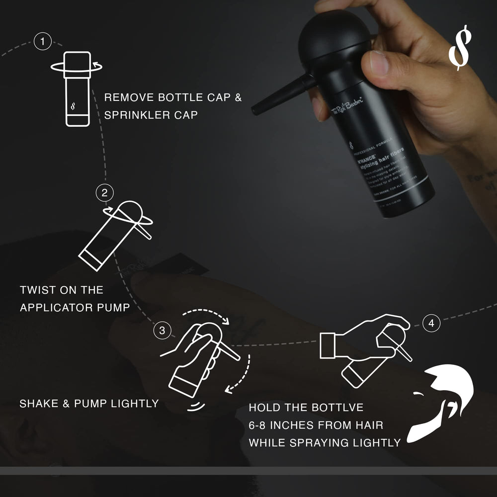 The Rich Barber N'Hance fibers also help beard areas appear thicker and fuller.