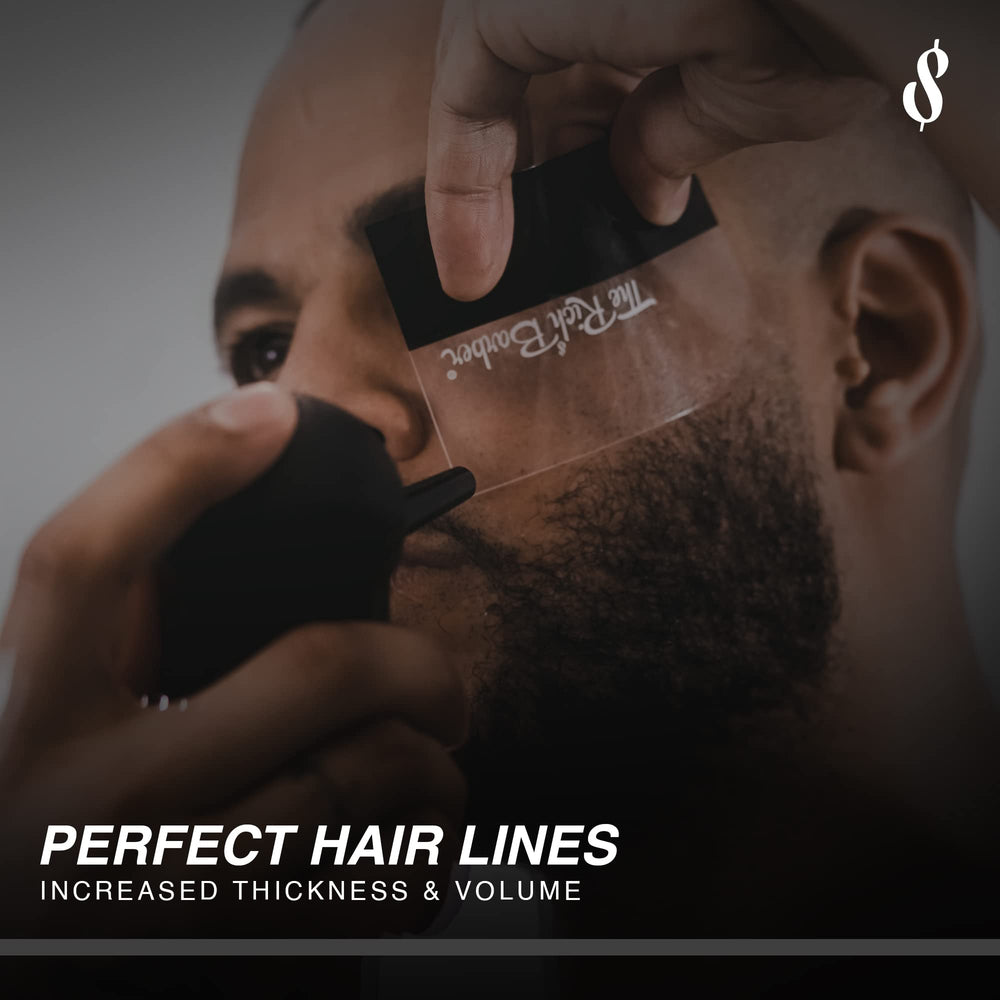 The Rich Barber N'Hance Kit II styling hold spray demonstrates lasting control for a sharp look