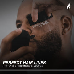 The Rich Barber N'Hance Kit II styling hold spray demonstrates lasting control for a sharp look