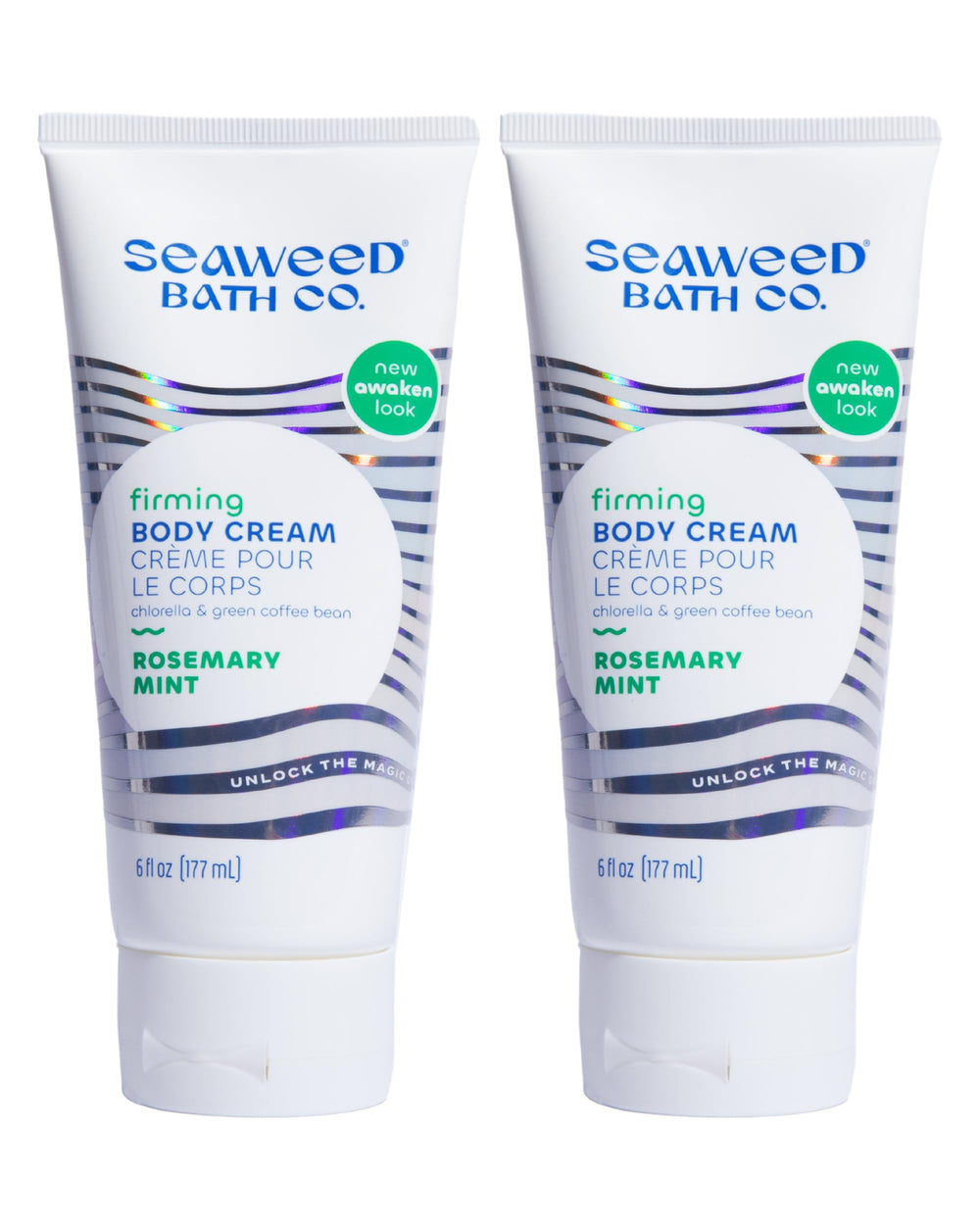 The Seaweed Bath Co. firming body cream packaging with rosemary mint for hydrating skincare.