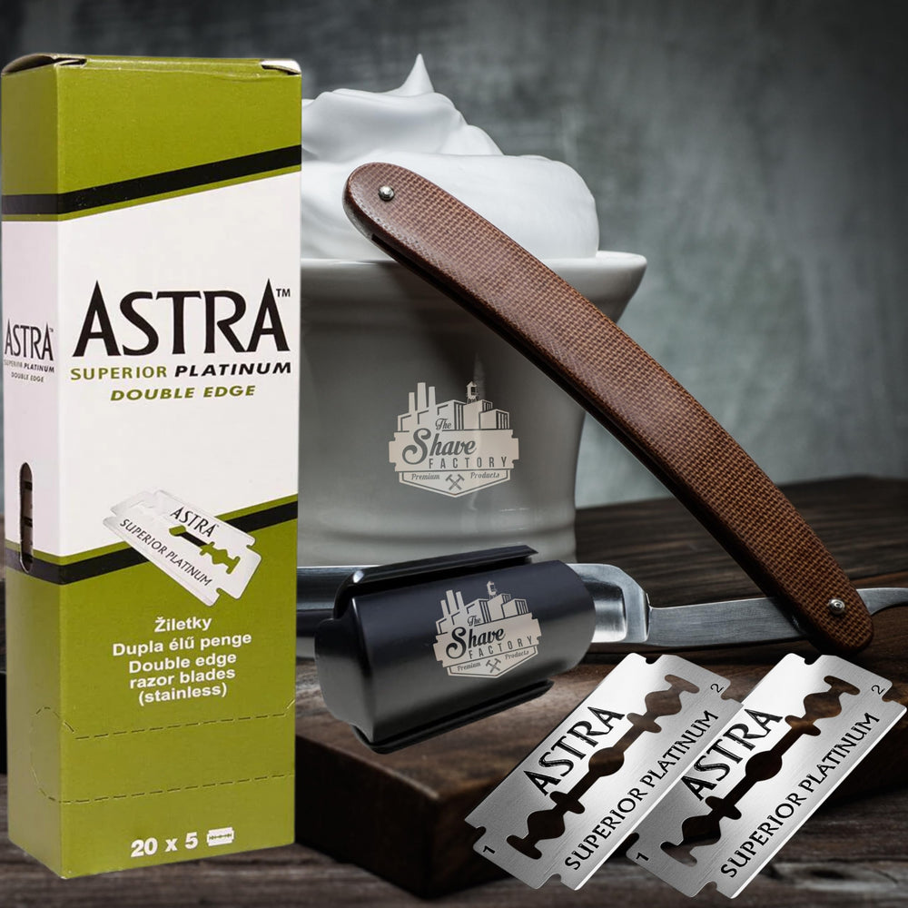 The Shave Factory flatlay of shaving set with accessories inspires a refined grooming ritual.