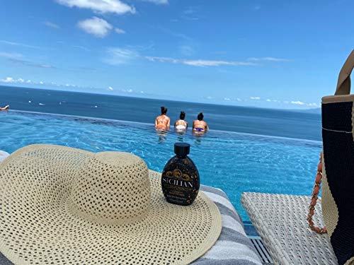 The Sicilian odor-blocking formula image conveys a post-tan fresh scent.