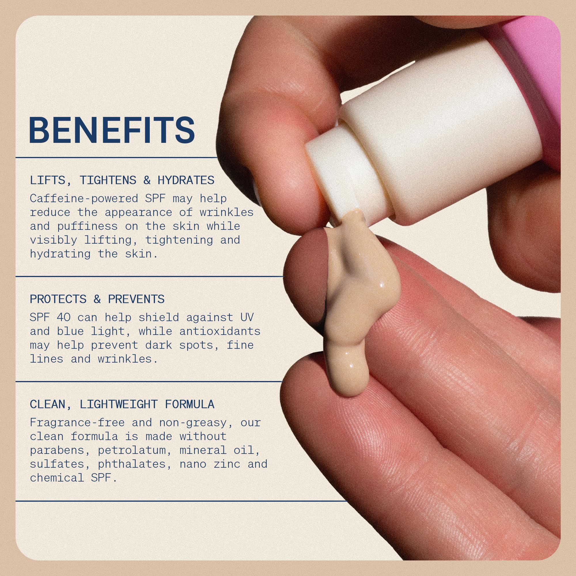 The Skinny Confidential sunscreen fragrance-free label emphasizes SPF 40 protection.