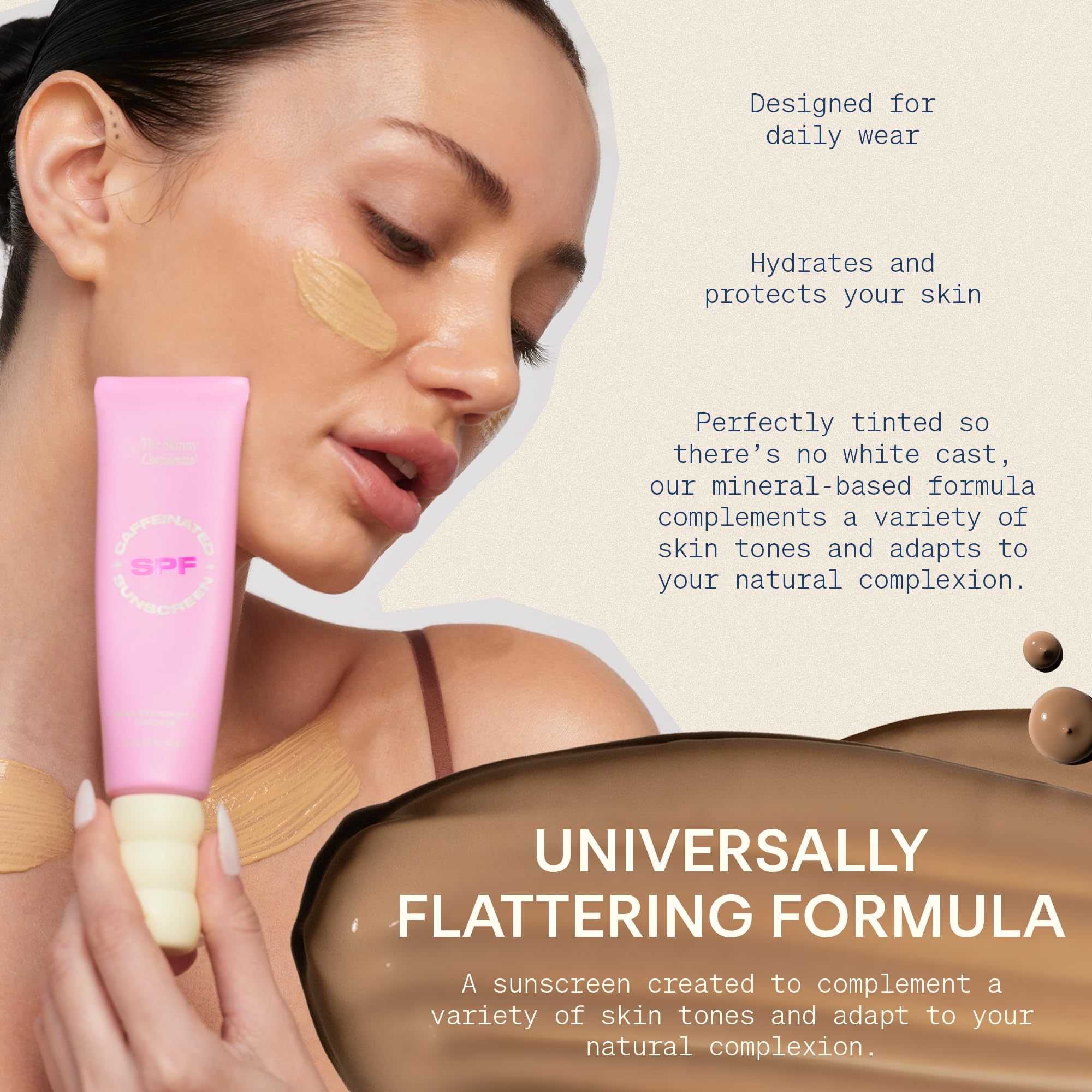 The Skinny Confidential pump-cap bottle for easy on-the-go protection.