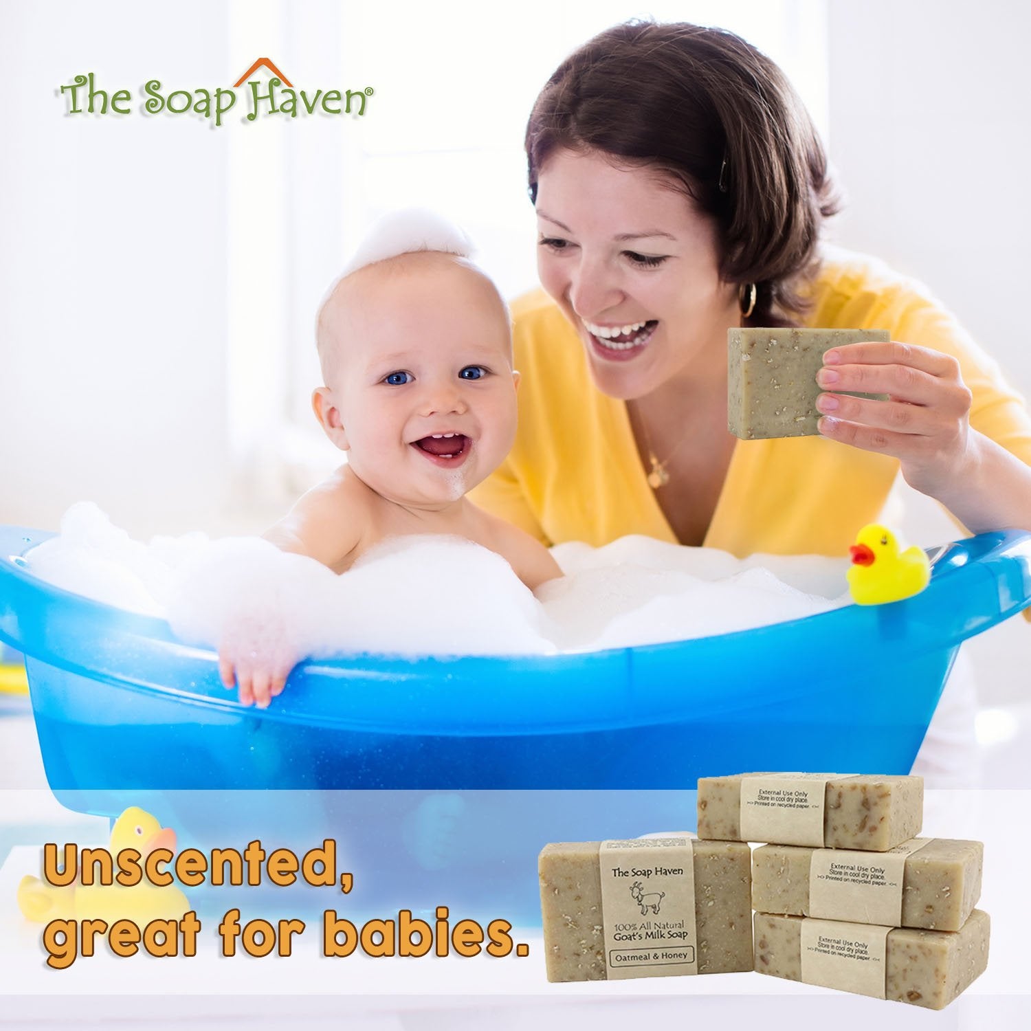 The Soap Haven Goat Milk lather closeup reveals rich moisture and a soft feel.