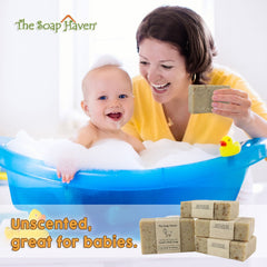 The Soap Haven Goat Milk lather closeup reveals rich moisture and a soft feel.