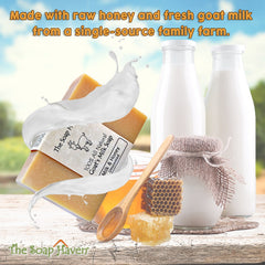 The Soap Haven goat milk honey bar lather foams, suggesting rich hydration during bath.