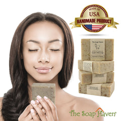 The Soap Haven Ingredients label confirms all natural, sulfate and paraben free formula.