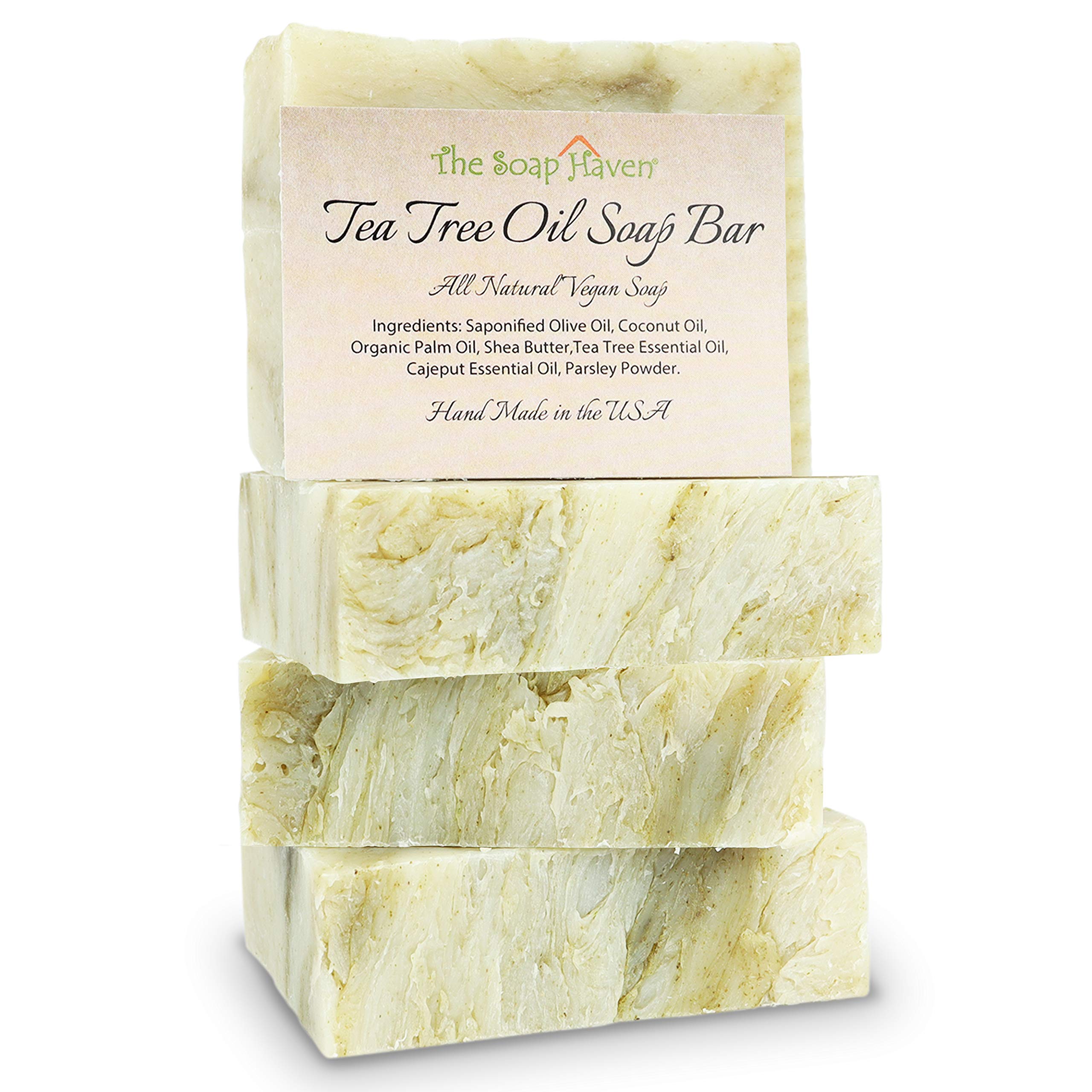 The Soap Haven tea tree soap bar pack with four large bars for versatile cleansing