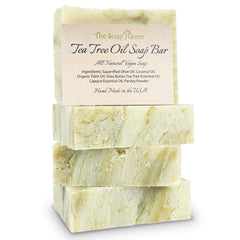 The Soap Haven tea tree soap bar pack with four large bars for versatile cleansing