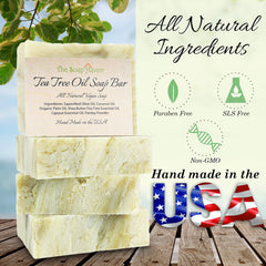 The Soap Haven tea tree soap close-up texture highlighting natural oils and lather