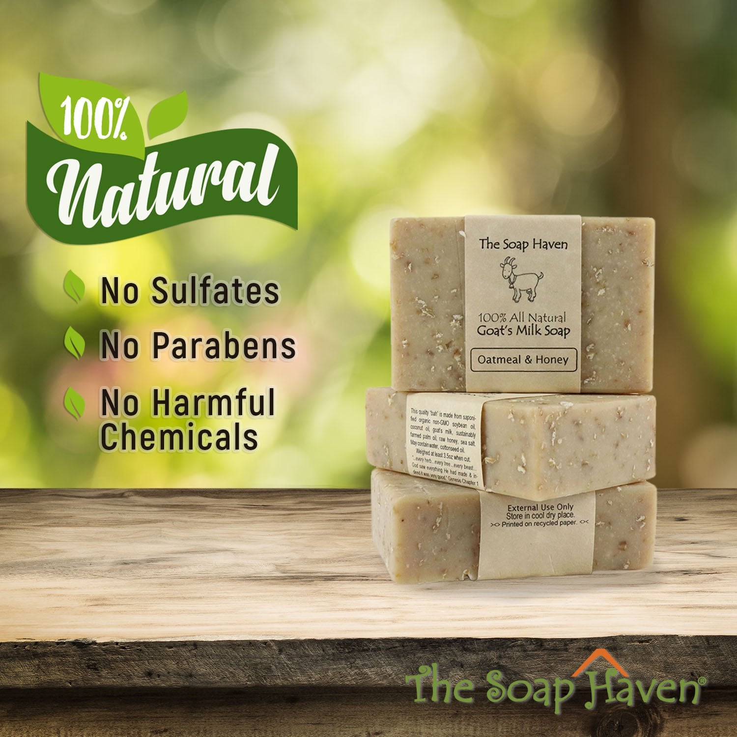 The Soap Haven Unscented bar hand shot suggests a mild, irritation free option.
