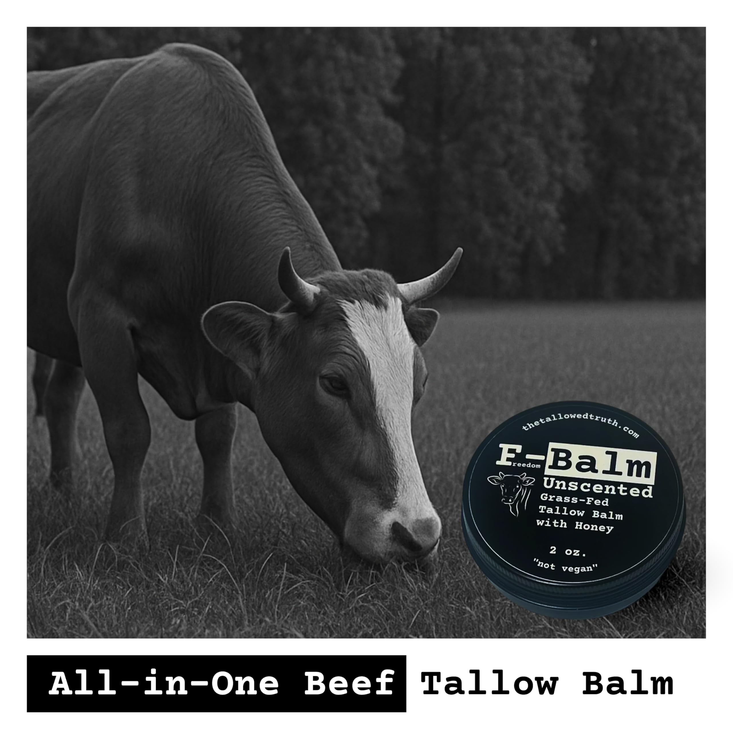 The Tallowed Truth F-Balm applied on hand shows quick, even skin coverage.