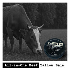 The Tallowed Truth F-Balm applied on hand shows quick, even skin coverage.