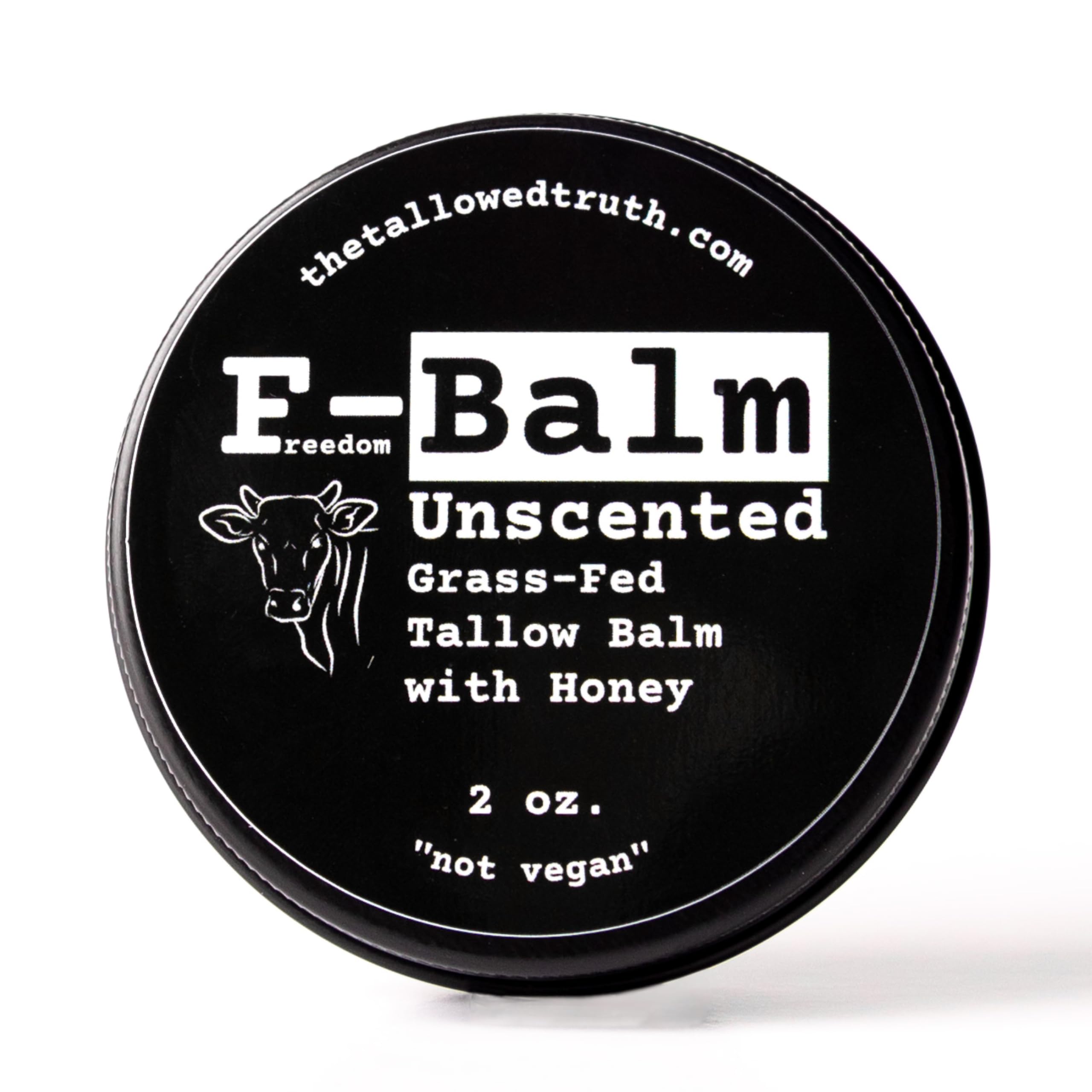 The Tallowed Truth F-Balm jar front for daily skin care and hydration.