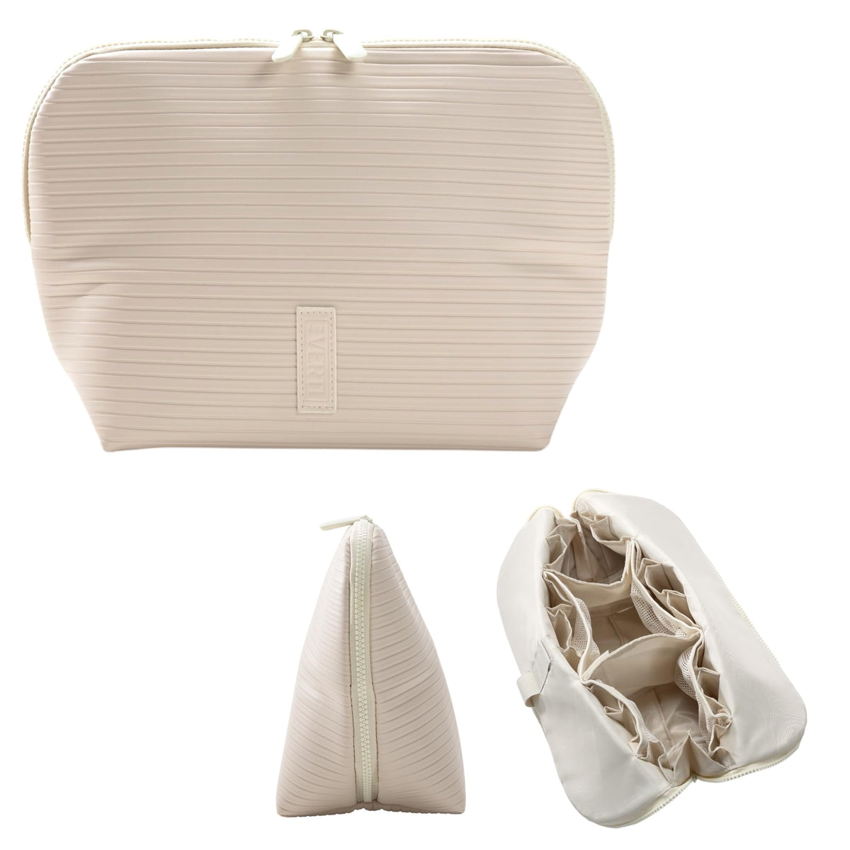 THE VERTI vertical waterproof bag shell demonstrates durable travel organization for cosmetics.