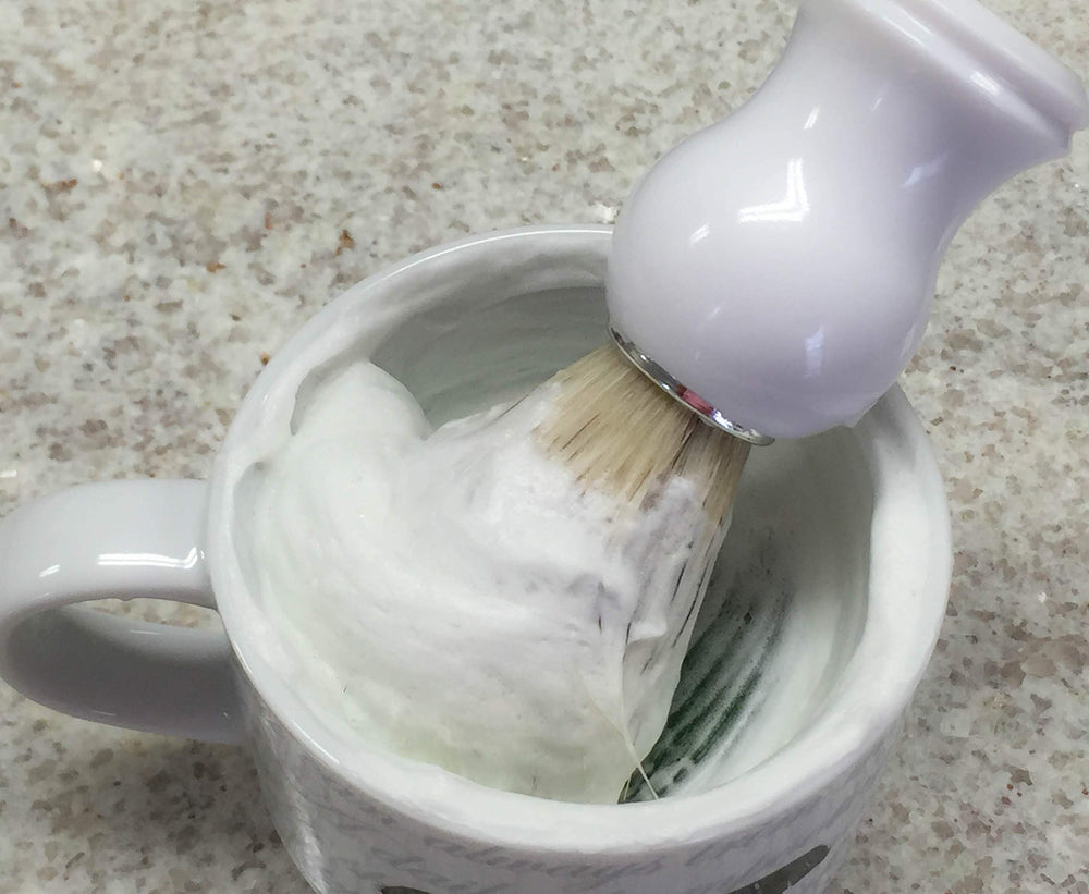 The Village Soapsmith hand-cut bar drying between uses extends soap life.